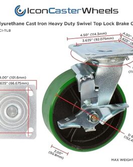 PCI Polyurethane Heavy Duty Non-Marking Industrial Casters (Copy)